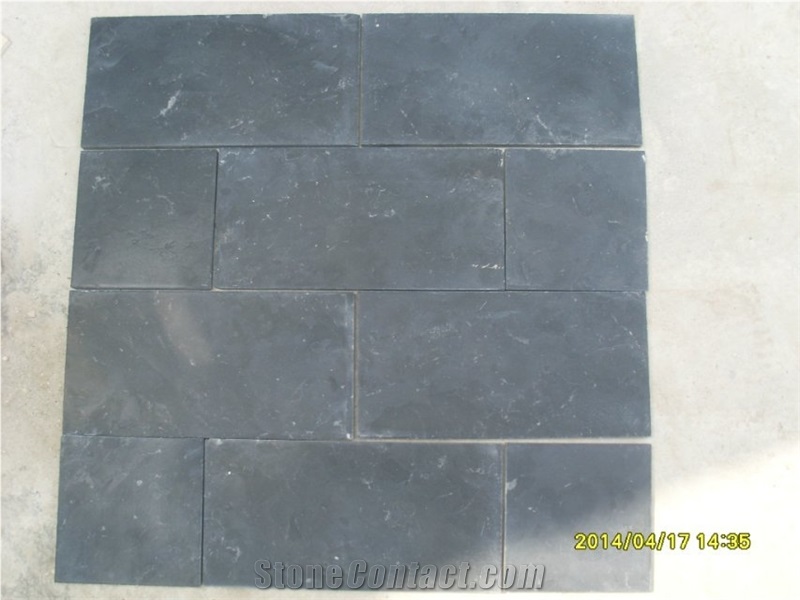 Honed Black Limestone, Slabs & Tiles