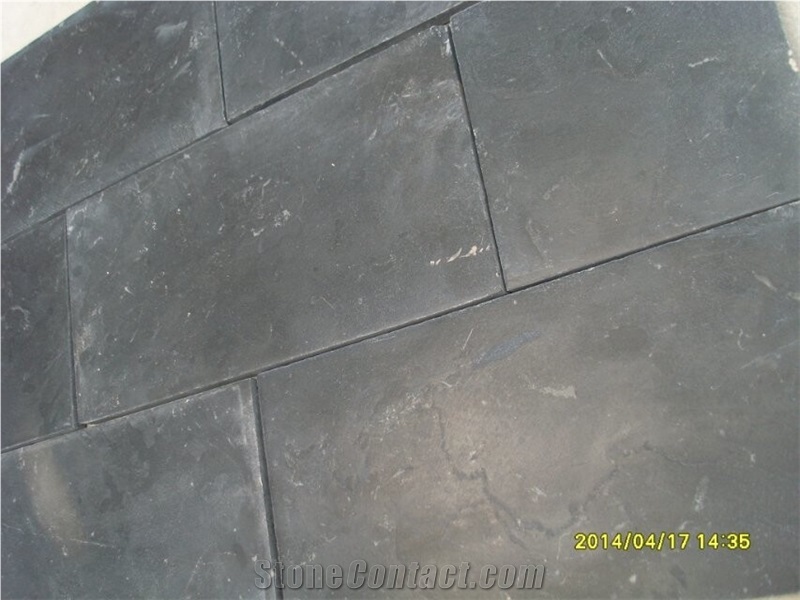 Honed Black Limestone, Slabs & Tiles