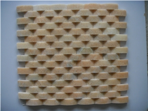 Lotus Red Marble Mosaic, Wave Mosaic