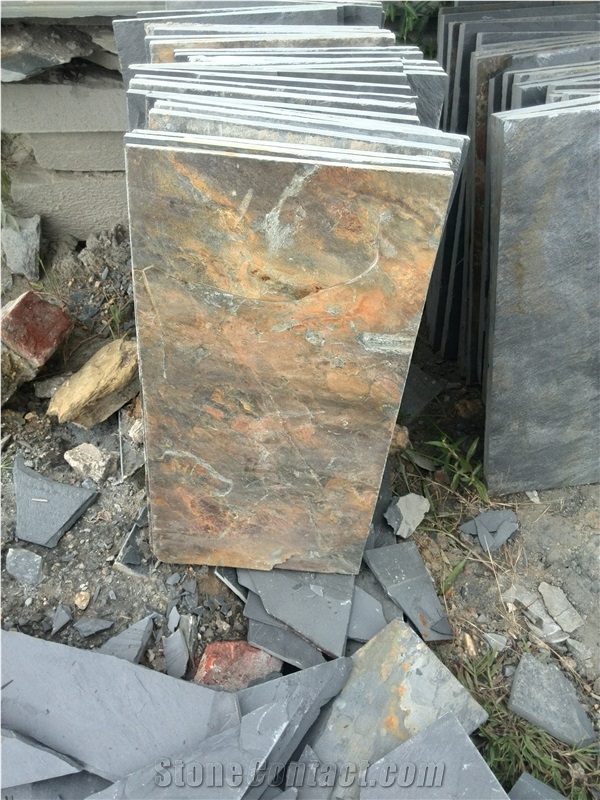 Rusty Slate Tread, Slate Stairs, Thick Slate Steps