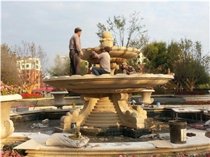 Yellow Granite Fountain, Granite Carving Fountain