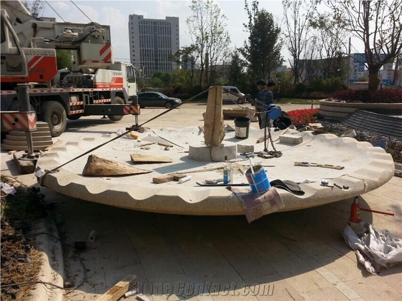Yellow Granite Fountain, Granite Carving Fountain