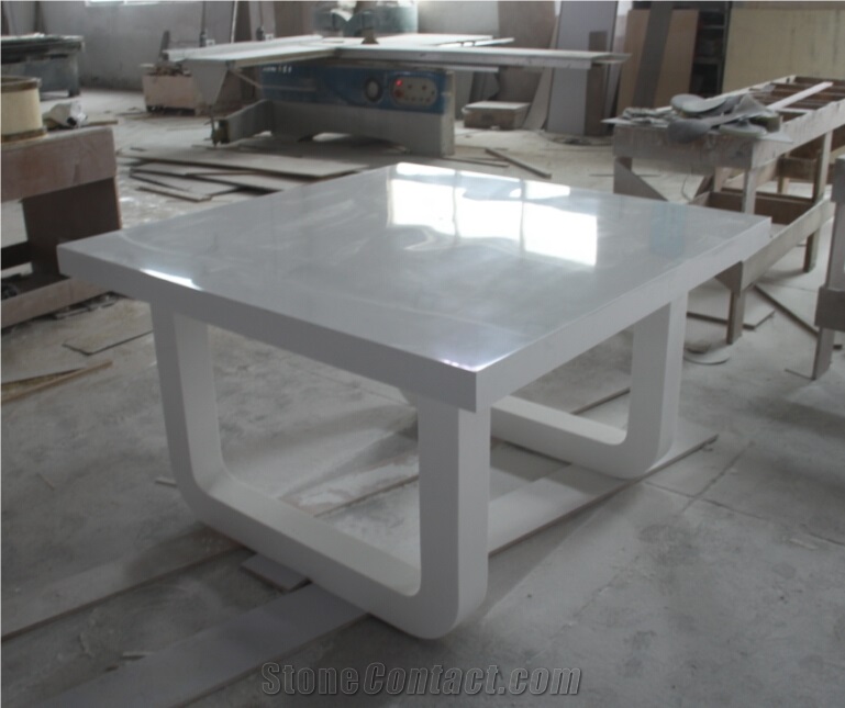Modern White Dining Table,Cafe Table, Coffee Table, Artificial Marble Coffee Tables