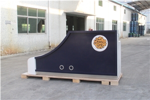 Shoe Reception Desk, Blue Furniture, Acrylic Solid Surface Furniture