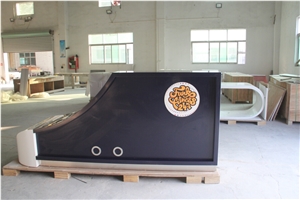 Shoe Reception Desk, Blue Furniture, Acrylic Solid Surface Furniture