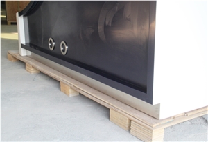 Shoe Reception Desk, Blue Furniture, Acrylic Solid Surface Furniture