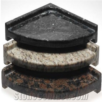Wellest Emerald Pearl,Glallo Oranmental,Baltic Brown Granite Fan Shape Soap Dish,Soap Dish,Bath Accessories,Sst005