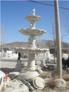 Wellest Exterior Water Spray White Marble Fountain,Garden Fountain,Carved Sculpture Fountain,Sfb008