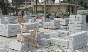 Wellest G603 Luner Pearl Grey Granite Palisade,Rough Picked Pineapple Surface, Exterior Garden Stone, Landscape Stone Fence,Wp019