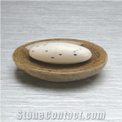 Wellest G682 Sunset Gold Rusty Yellow Granite Oval Shape Soap Dish,Soap Dish,Bath Accessories,Sst003