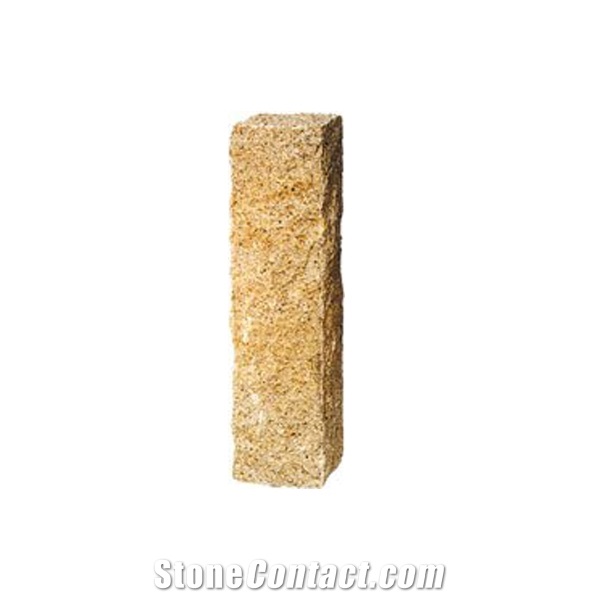 Wellest G682 Sunset Gold Rusty Yellow Granite Palisade,Natural Split, Exterior Garden Stone, Landscape Stone Fence,Wp001