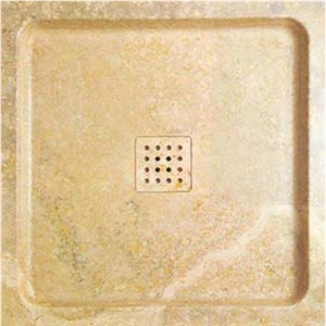 Wellest Giallo Atlantide Beige Marble Square Shower Base& Shower Tray,Bath Accessories,Svs008