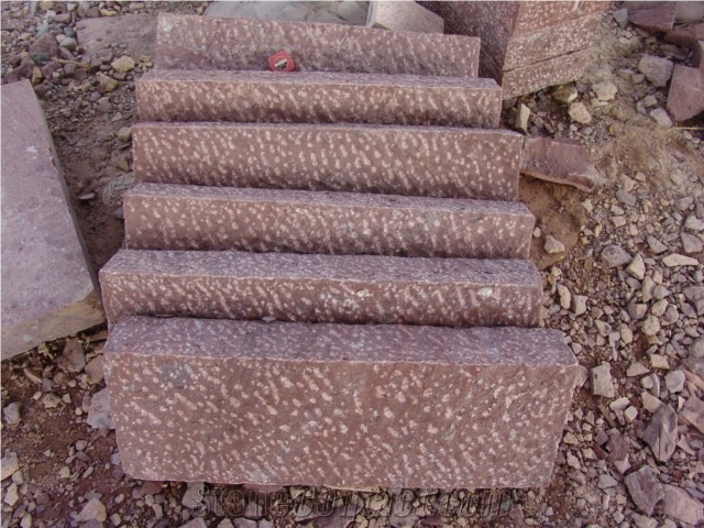 Wellest Oceanan Red Granite Kerb Stone, Rough Picked, Side Stone,Road Stone,Kerbstone,Ks013
