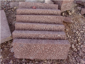 Wellest Oceanan Red Granite Kerb Stone, Rough Picked, Side Stone,Road Stone,Kerbstone,Ks013