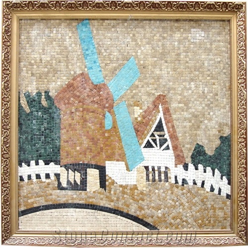 Wellest Stone Tablets Marble Mosaic Paiting,Stone Decorative Artwork,Artifacts & Handcrafts,Sp004