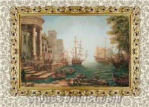 Wellest Stone Tablets Marble Mosaic Paiting,Stone Decorative Artwork,Artifacts & Handcrafts,Sp013