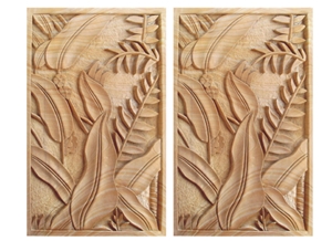 Wellest Yellow Wood Beige Sandstone Carved Relief, Flower Embossment, Stone Etching,Decorative Artifacts & Handcrafts,Bc009