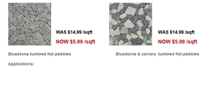 Bluestone Marble Tumbled Flat Pebble Mosaic