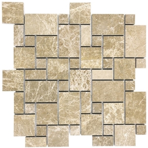 Emperador Light Marble Mini Versailles Mosaic