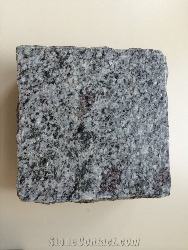 Cube Stones, Cobbles from Ukrainian Grey Granite, Kostyantynivsky Grey Granite Cube Stones