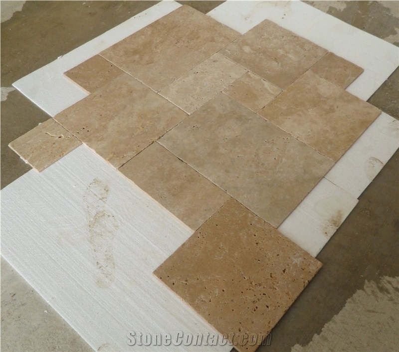 Commercial Travertine Classic Mix Tiles French Pattern Set