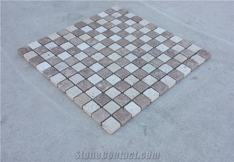 Mosaic Light Noce Travertine 1.0x2.3x2.3 Tumbled