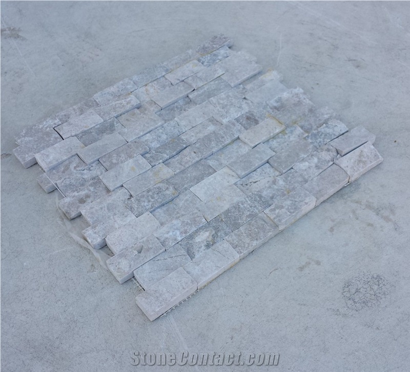 Split Face Mosaic Marble Cappucino 2.4x4.8