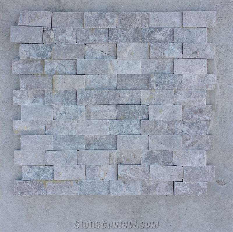 Split Face Mosaic Marble Cappucino 2.4x4.8
