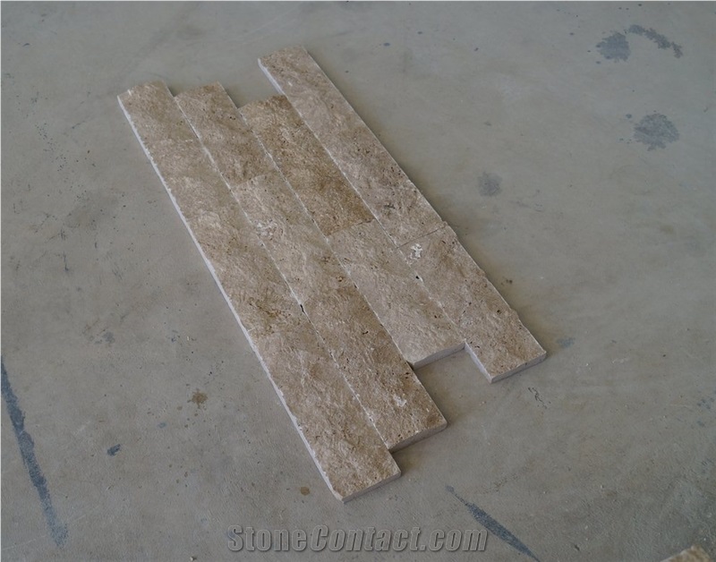 Split Face Wall Cladding Travertine Tiles_dark Travertine
