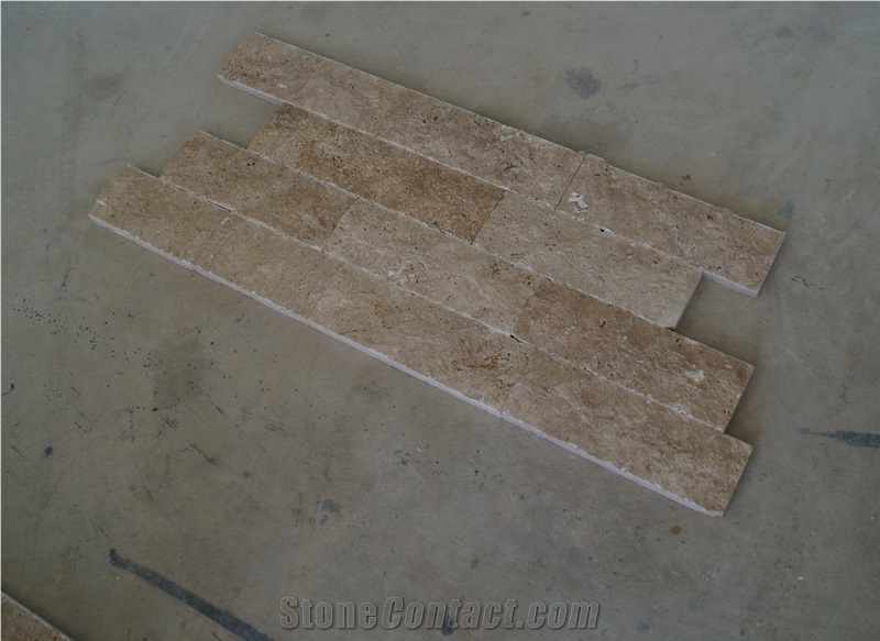 Split Face Wall Cladding Travertine Tiles_dark Travertine