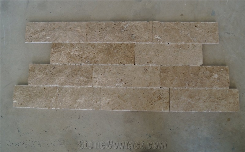 Split Face Wall Cladding Travertine Tiles_dark Travertine