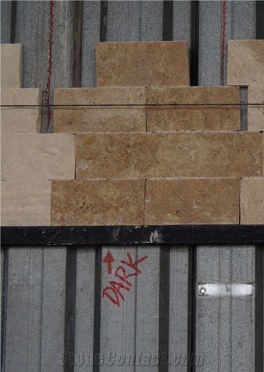 Split Face Wall Cladding Travertine Tiles_dark Travertine