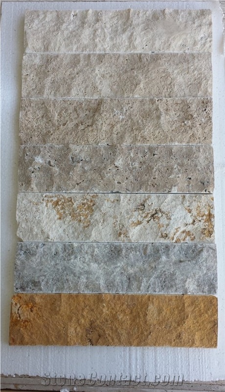 Split Face Wall Cladding Travertine Tiles_dark Travertine