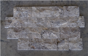 Split Face Wall Cladding Travertine Tiles_silver Travertine, Grey Travertine Wall Cladding