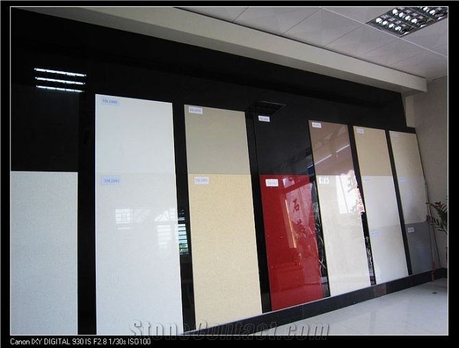 Engineered Bright Cyan Green Quartz Stone,Green Quartz Slabs & Tiles