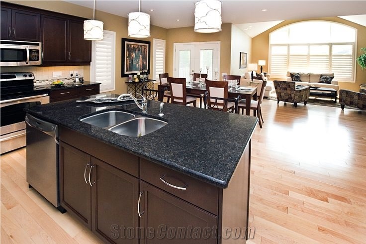Giga Mongolia Black Granite Island Countertop
