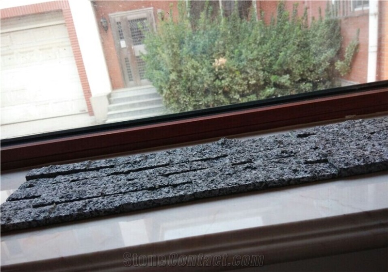 Giga Mushroom Granite Shower Walls Panels, China Diamond Black Granite Mushroom Stone