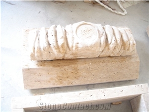 China Travertine Tombstone Monument, Beige Travertine Monument & Tombstones for Sale
