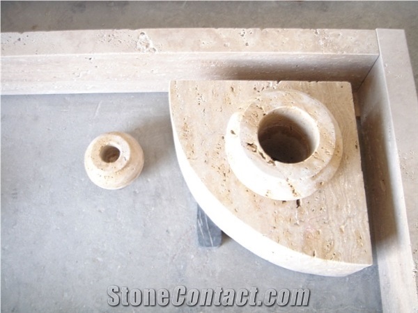 China Travertine Tombstone Monument, Beige Travertine Monument & Tombstones for Sale