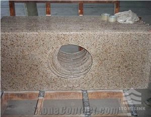 G682 Sunset Gold Granite Bathroom Countertop,G682 Granite Vanity Top for Sale,G682 Granite Bathroom Countertops