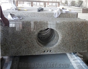 G682 Sunset Gold Granite Bathroom Countertop,G682 Granite Vanity Top for Sale,G682 Granite Bathroom Countertops