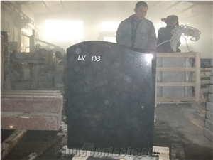 Ogee Headstone, Hebei Black Granite Monument & Tombstone, Chinese Hebei Black Granite Monument