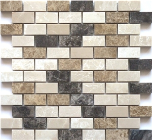 Mix Mosaic- Light-Beige-Marble-Light Emperador-Dark