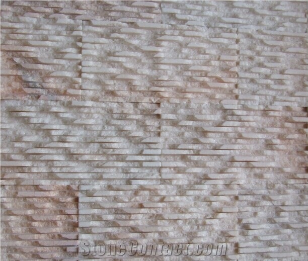 Beige Quartzite Ledgestone Wall Panel, Grooved Culture Stone Wall Tile,Veneers