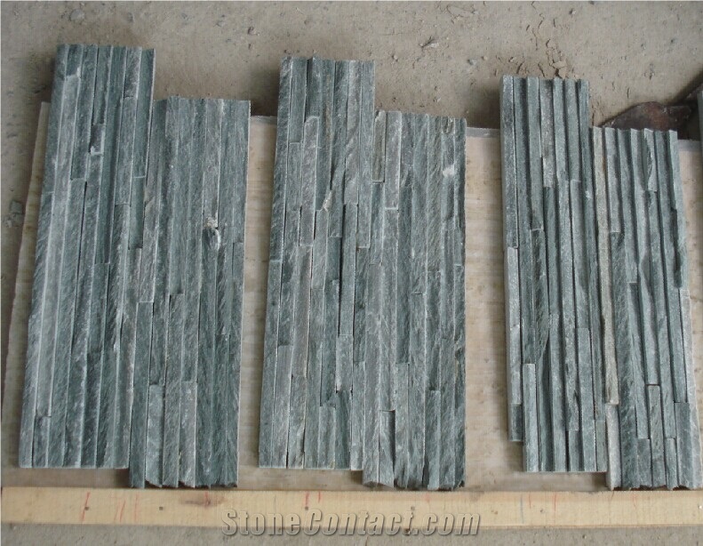 Green Slate Cultured Stone Veneer, Ledgestone Wall Panel,China Drain Board Ledge Stone