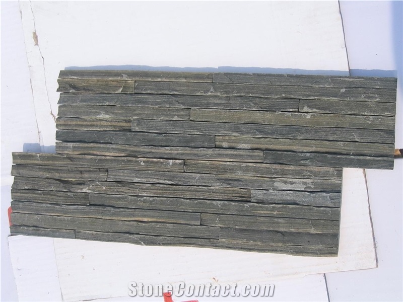 Green Slate Cultured Stone Veneer, Ledgestone Wall Panel,China Drain Board Ledge Stone