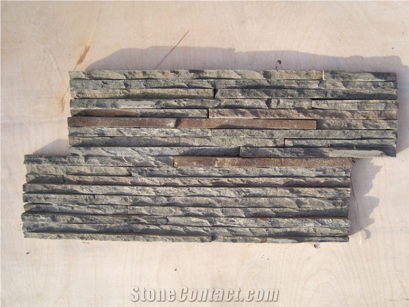 Green Slate Cultured Stone Veneer, Ledgestone Wall Panel,China Drain Board Ledge Stone