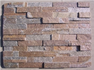 Rusty Quartzite Cultured Stone Wall Cladding Tiles, Ledgestone Veneers, Natural Wall Panel