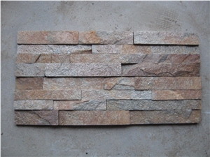 Rusty Quartzite Cultured Stone Wall Panels, Ledgestone Veneers, Quartzite Stacked Stone Wall Cladding