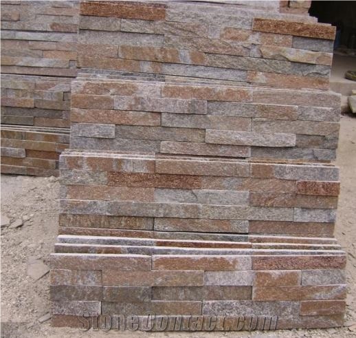 Rusty Quartzite Cultured Stone Wall Panels, Ledgestone Veneers, Quartzite Stacked Stone Wall Cladding